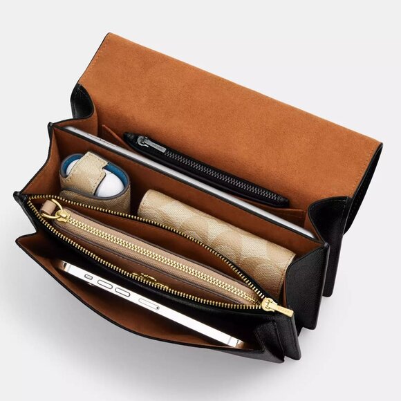 Coach Klare Crossbody Bag With Signature Rivets Blue Pebble Leather - Picture 8 of 17